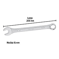 Llave combinada, mm, 16 x 200 mm, Pretul - LL-2016MP / 21910 Llave combinada, mm, 16 x 200 mm, Pretul - LL-2016MP / 21910