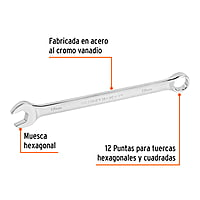 Llave combinada, extralarga, milimétrica, 17 x 259 mm - LL-2017M / 15621 Llave combinada, extralarga, milimétrica, 17 x 259 mm - LL-2017M / 15621