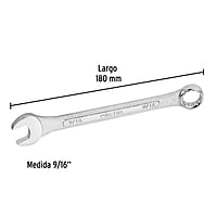Llave combinada, 9/16' x 180 mm, Pretul - LL-2018P / 21885 Llave combinada, 9/16' x 180 mm, Pretul - LL-2018P / 21885