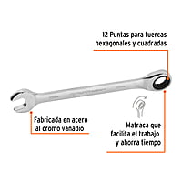 Llave combinada con matraca, 19 x 237 mm, Truper Expert - LL-2019MX / 15749 Llave combinada con matraca, 19 x 237 mm, Truper Expert - LL-2019MX / 15749