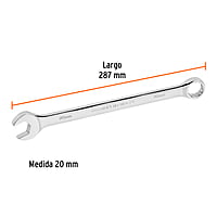 Llave combinada, extralarga, milimétrica, 20 x 287 mm - LL-2020M / 15624 Llave combinada, extralarga, milimétrica, 20 x 287 mm - LL-2020M / 15624
