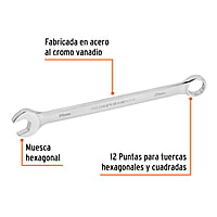 Llave combinada, extralarga, milimétrica, 21 x 298 mm - LL-2021M / 15625 Llave combinada, extralarga, milimétrica, 21 x 298 mm - LL-2021M / 15625