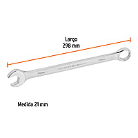 Llave combinada, extralarga, milimétrica, 21 x 298 mm - LL-2021M / 15625 Llave combinada, extralarga, milimétrica, 21 x 298 mm - LL-2021M / 15625