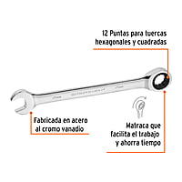 Llave combinada con matraca, 21 x 278 mm, Truper Expert - LL-2021MX / 13623 Llave combinada con matraca, 21 x 278 mm, Truper Expert - LL-2021MX / 13623