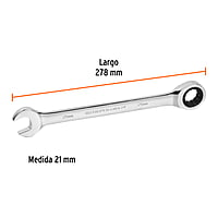 Llave combinada con matraca, 21 x 278 mm, Truper Expert - LL-2021MX / 13623 Llave combinada con matraca, 21 x 278 mm, Truper Expert - LL-2021MX / 13623