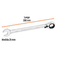 Llave combinada con matraca, reversible, 21x288 mm, Truper E - LL-2021MXR / 13758 Llave combinada con matraca, reversible, 21x288 mm, Truper E - LL-2021MXR / 13758