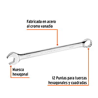 Llave combinada, extralarga, 11/16' x 255 mm - 15597 LL-2022 Llave combinada, extralarga, 11/16' x 255 mm - 15597 LL-2022