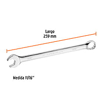 Llave combinada, extralarga, 11/16' x 255 mm - 15597 LL-2022 Llave combinada, extralarga, 11/16' x 255 mm - 15597 LL-2022