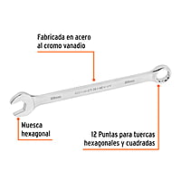 Llave combinada, extralarga, milimétrica, 22 x 316 mm - LL-2022M / 15626 Llave combinada, extralarga, milimétrica, 22 x 316 mm - LL-2022M / 15626
