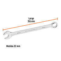 Llave combinada, extralarga, milimétrica, 22 x 316 mm - LL-2022M / 15626 Llave combinada, extralarga, milimétrica, 22 x 316 mm - LL-2022M / 15626
