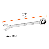 Llave combinada con matraca, 22 x 279 mm, Truper Expert - LL-2022MX / 13624 Llave combinada con matraca, 22 x 279 mm, Truper Expert - LL-2022MX / 13624