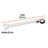 Llave combinada con matraca, reversible, 22x288 mm, Truper E - LL-2022MXR / 13760 Llave combinada con matraca, reversible, 22x288 mm, Truper E - LL-2022MXR / 13760