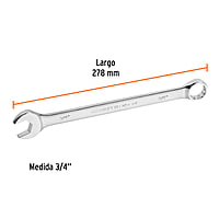 Llave combinada, extralarga, 3/4' x 279 mm - LL-1224 / 15598 Llave combinada, extralarga, 3/4' x 279 mm - LL-1224 / 15598