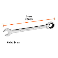 Llave combinada con matraca, 24 x 325 mm, Truper Expert - LL-2024MX / 13625 Llave combinada con matraca, 24 x 325 mm, Truper Expert - LL-2024MX / 13625