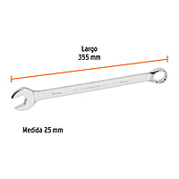 Llave combinada, extralarga, milimétrica, 25 x 355 mm - LL-2025M / 15651 Llave combinada, extralarga, milimétrica, 25 x 355 mm - LL-2025M / 15651