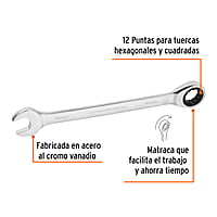 Llave combinada con matraca, 25 x 325 mm, Truper Expert - LL-2025MX / 13626