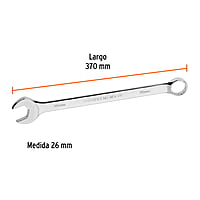 Llave combinada, extralarga, milimétrica, 26 x 370 mm - LL-2026M / 15628 Llave combinada, extralarga, milimétrica, 26 x 370 mm - LL-2026M / 15628