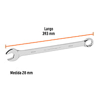 Llave combinada, extralarga, milimétrica, 28 x 393 mm - LL-2028M / 15630 Llave combinada, extralarga, milimétrica, 28 x 393 mm - LL-2028M / 15630