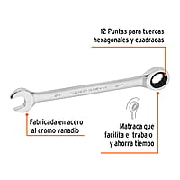 Llave combinada con matraca, 7/8' x 281 mm, Truper Expert - LL-2028X / 13603 Llave combinada con matraca, 7/8' x 281 mm, Truper Expert - LL-2028X / 13603
