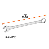 Llave combinada, extralarga, 15/16' x 336 mm - LL-2030 / 15601