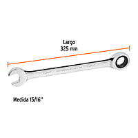 Llave combinada con matraca, 15/16' x 325 mm, Truper Expert - LL-2030X / 13604 Llave combinada con matraca, 15/16' x 325 mm, Truper Expert - LL-2030X / 13604