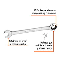 Llave combinada con matraca, 1' x 325 mm, Truper Expert - LL-2032X / 13618