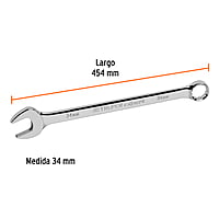 Llave combinada, extralarga, milimétrica, 34 x 465 mm - LL-2034M / 13819