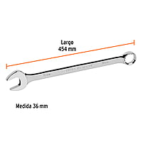 Llave combinada, extralarga, milimétrica, 36 x 505 mm - LL-2036M / 13820 Llave combinada, extralarga, milimétrica, 36 x 505 mm - LL-2036M / 13820