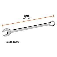 Llave combinada, extralarga, milimétrica, 38 x 510 mm - LL-2038M / 13821 Llave combinada, extralarga, milimétrica, 38 x 510 mm - LL-2038M / 13821