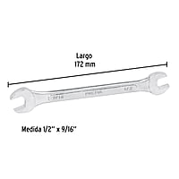 Llave española, 1/2 x 9/16' x 172 mm, Pretul - LL-3026P / 21954