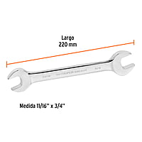 Llave española, 11/16 x 3/4' x 227 mm - LL-3035 / 15696 Llave española, 11/16 x 3/4' x 227 mm - LL-3035 / 15696