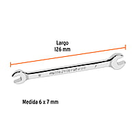 Llave española, milimétrica, 6 x 7 x 126 mm - LL-30607 / 15704 Llave española, milimétrica, 6 x 7 x 126 mm - LL-30607 / 15704