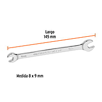 Llave española, milimétrica, 8 x 9 x 135 mm - LL-30809 / 15706 Llave española, milimétrica, 8 x 9 x 135 mm - LL-30809 / 15706