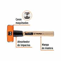 marro-octagonal-2-5-lb-mango-de-madera-12-truper-md-2-5m-17045 marro-octagonal-2-5-lb-mango-de-madera-12-truper-md-2-5m-17045