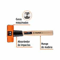 marro-octagonal-3-lb-mango-de-madera-12-truper-md-3m-16507 marro-octagonal-3-lb-mango-de-madera-12-truper-md-3m-16507