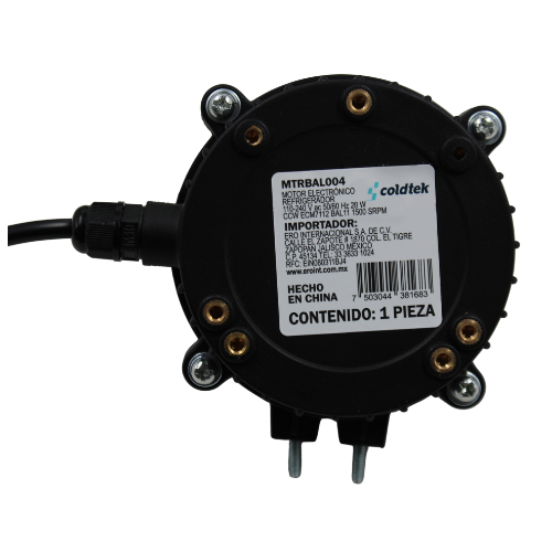 Motor Balero Ba11, Refrigerador, ECM7112, 110-240V, 50/60Hz, 20W, CCW, Proteccion Clase IP65, sirve para refrigerador IMBERA; 1500 RPMs - MTRBAL004 Motor Balero Ba11, Refrigerador, ECM7112, 110-240V, 50/60Hz, 20W, CCW, Proteccion Clase IP65, sirve para refrigerador IMBERA; 1500 RPMs - MTRBAL004