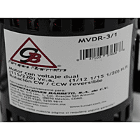 Motor 3 en 1 (1/2, 1/15, 1/20) HP (115/220) Vca Rotacion CW/CCW - MVDR-3/1 Motor 3 en 1 (1/2, 1/15, 1/20) HP (115/220) Vca Rotacion CW/CCW - MVDR-3/1
