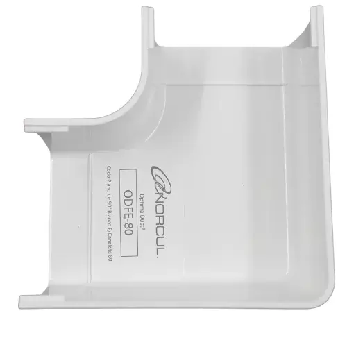 Codo Plano 90° para Canaleta Blanco 80mm, OPTIMAL DUCT - ODFE-80 Codo Plano 90° para Canaleta Blanco 80mm, OPTIMAL DUCT - ODFE-80