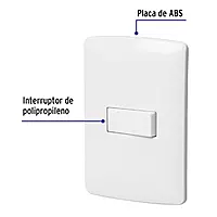 Placa armada 1 interruptor sencillo, blanco, línea Italiana - PA-APSE-IB / 46459 Placa armada 1 interruptor sencillo, blanco, línea Italiana - PA-APSE-IB / 46459
