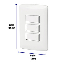 Placa armada 3 interruptores sencillos,blanco,línea Italiana - PA-APTR-IB / 46463 Placa armada 3 interruptores sencillos,blanco,línea Italiana - PA-APTR-IB / 46463