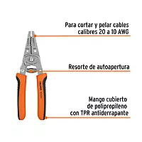 Pinza 6" pela cables, 20 a 10 AWG, TRUPER - PE-CA-61 / 103351 Pinza 6" pela cables, 20 a 10 AWG, TRUPER - PE-CA-61 / 103351