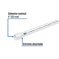 Tubo de 3 m de PVC de 1' hidráulico cédula 40, Saniflow - PVC-003 / 43040 Tubo de 3 m de PVC de 1' hidráulico cédula 40, Saniflow - PVC-003 / 43040