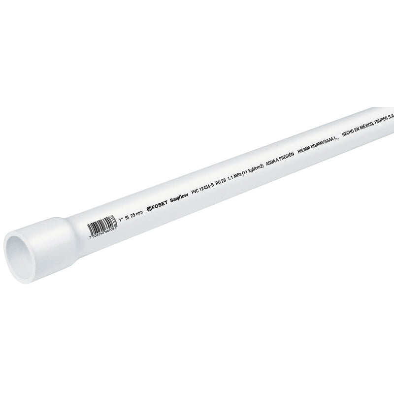Tubo de 3 m de PVC de 1' hidráulico RD 26, Saniflow - PVC-103 / 40083 Tubo de 3 m de PVC de 1' hidráulico RD 26, Saniflow - PVC-103 / 40083
