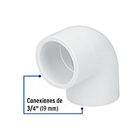 Codo 90° de PVC, 3/4' - PVC-562 / 45412 Codo 90° de PVC, 3/4' - PVC-562 / 45412