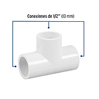 Tee sencilla de PVC, 1/2' - PVC-761 / 45420 Tee sencilla de PVC, 1/2' - PVC-761 / 45420