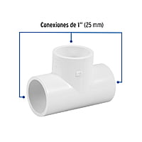 Tee sencilla de PVC, 1' - PVC-763 / 45422 Tee sencilla de PVC, 1' - PVC-763 / 45422