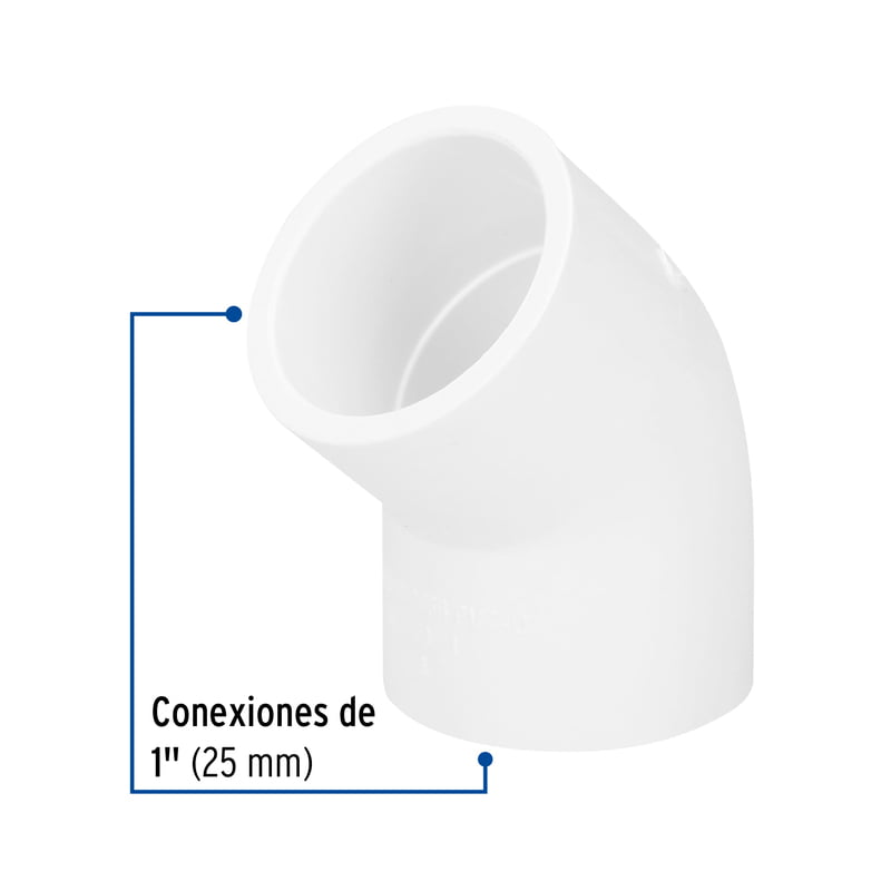Codo 45° de PVC, 1' - PVC-863 / 45416 Codo 45° de PVC, 1' - PVC-863 / 45416