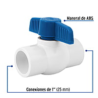 Válvula de esfera de PVC, de 1', para cementar - PVC-ES-1 / 49158 Válvula de esfera de PVC, de 1', para cementar - PVC-ES-1 / 49158