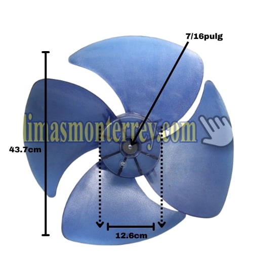 Aspa Para Minisplit York Equipo 2Ton, Diametro Exterior 44Cm, Centro 12.5Cm, 1/2Pulg, 4 Hojas - 184A3R000251 Aspa Para Minisplit York Equipo 2Ton, Diametro Exterior 44Cm, Centro 12.5Cm, 1/2Pulg, 4 Hojas - 184A3R000251