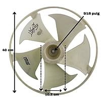 Aspa de Ventana Mirage, Diametro Exterior 40 cm Centro 10.2 cm, Flecha 9/16, 5 Hojas con aro - 10331163 Aspa de Ventana Mirage, Diametro Exterior 40 cm Centro 10.2 cm, Flecha 9/16, 5 Hojas con aro - 10331163